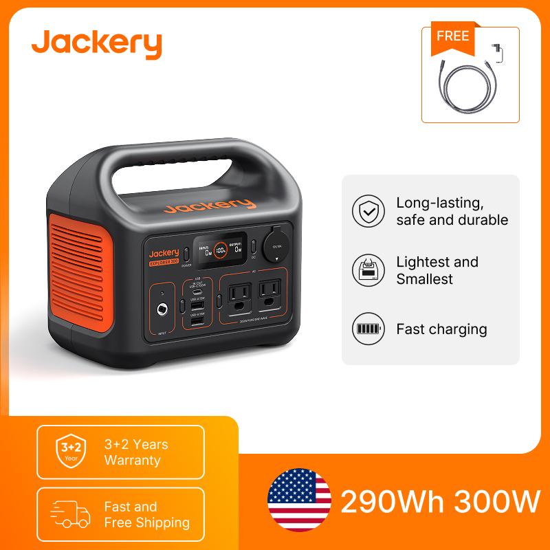 Solar Emergency Charger - Jackery Taşınabilir Güç İstasyonu Explorer 300New,