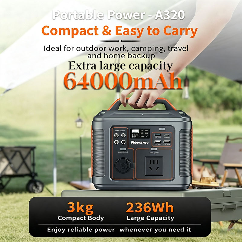 Solar Emergency Charger - 300W Taşınabilir Güç İstasyonu 64Ah 236Wh